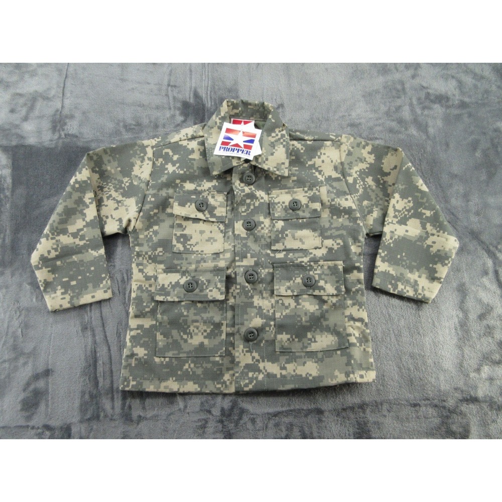Propper Kids Combat Coat Green Digital Camo NWT Ripstop Utility Jacket Size 4